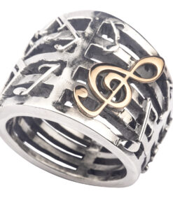Anello Melodia arg.925 e oro 9kt.